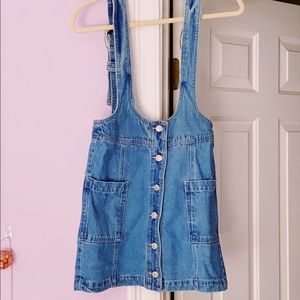 Forever21 Denim Overall Button-Up Skirt